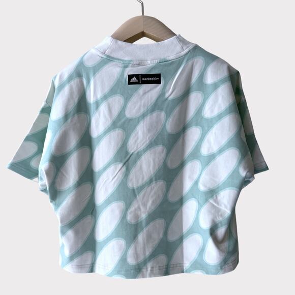 Adidas X Marimekko Future Icons 3- stripes Tee, Size S, Cloud White/ Green - Picture 5 of 13